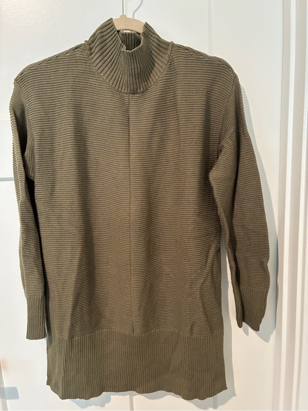 Talbots Olive Sage Ribbed Mock Neck Sweater